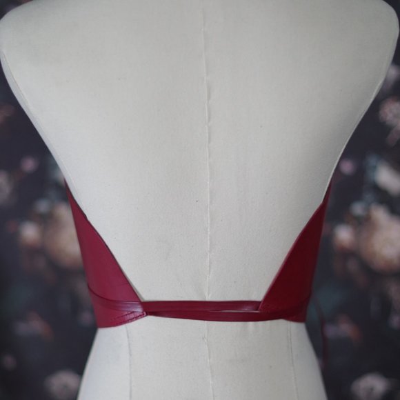 Dehanche Inspired Vachetta Leather Corset Belt with Thin Tie Straps - Picture 6 of 16